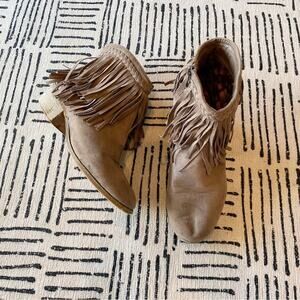 J. Adams Bree Suede Fridge Western Boot Taupe 10